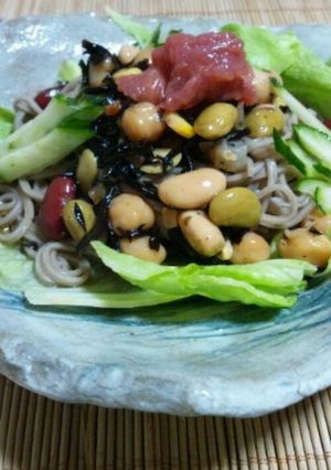 豆とひじきのサラダ蕎麦-レシピのメイン写真