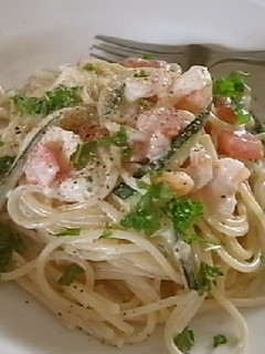 ズッキーニと小エビのクリームパスタ-レシピのメイン写真