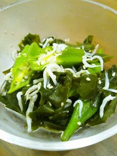 オクラとわかめとしらすの酢の物-レシピのメイン写真