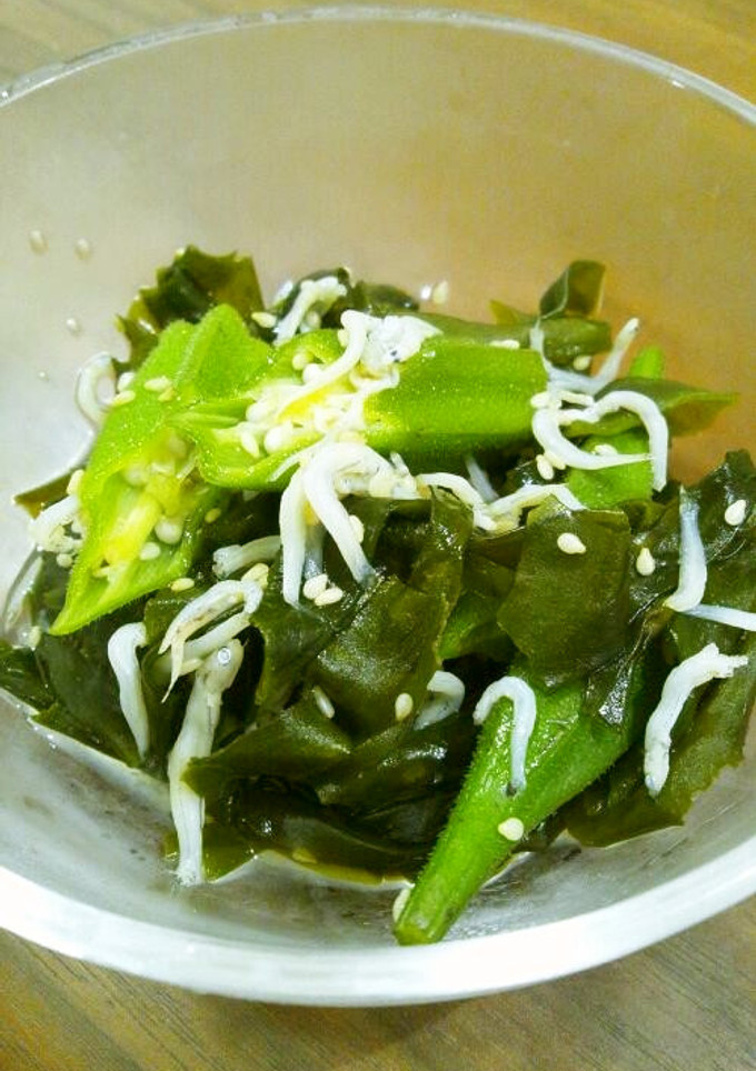 オクラとわかめとしらすの酢の物-レシピのメイン写真