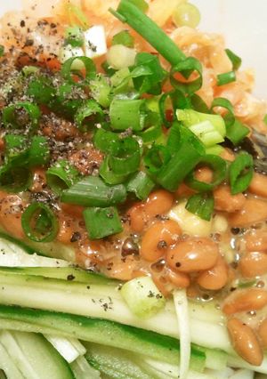 アボ納豆キムチのおうどん-レシピのメイン写真