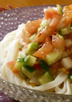 夏だ！サルサなアジアン冷しうどん-レシピのメイン写真