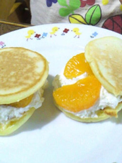 HMでみかんクリームどら焼き-レシピのメイン写真