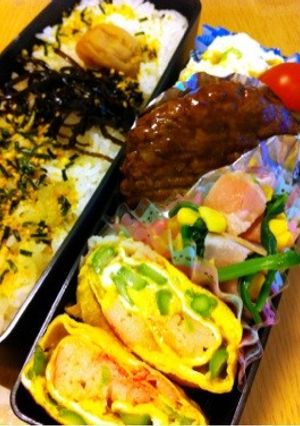 お弁当☆アスパラとカニカマの卵焼き-レシピのメイン写真