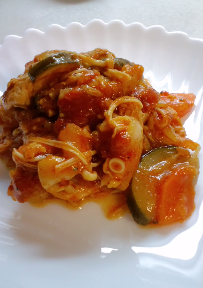 鶏むね肉と野菜のとまと煮-レシピのメイン写真