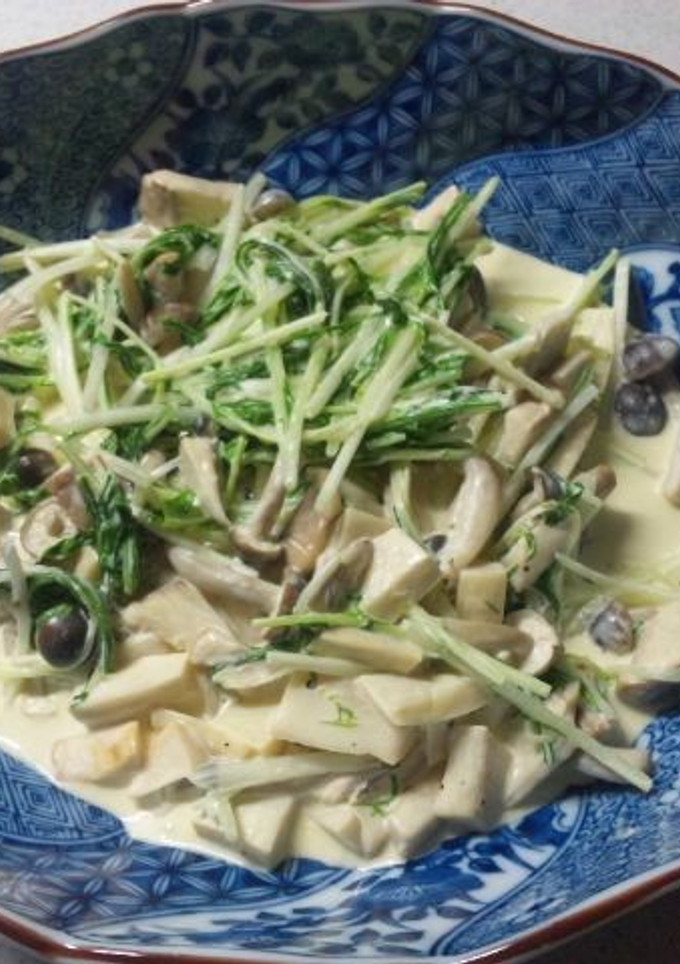 簡単！水菜ときのこのマヨネーズ炒め-レシピのメイン写真