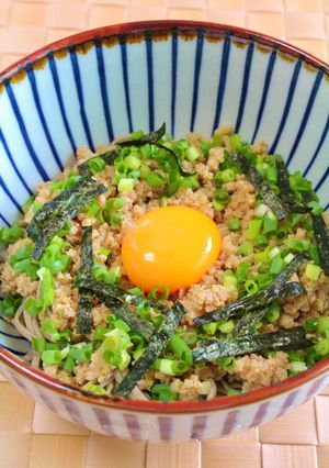 レンジで簡単♪鳥そぼろそば-レシピのメイン写真