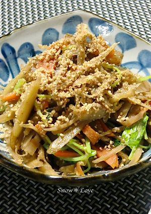 きんぴらごぼうと三つ葉の胡麻あえ-レシピのメイン写真