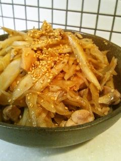 鶏肉ごぼうの中華炒め-レシピのメイン写真