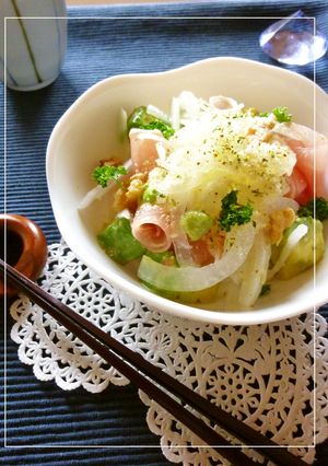 生ハム×アボカド×新玉葱の梅ワサビ丼-レシピのメイン写真