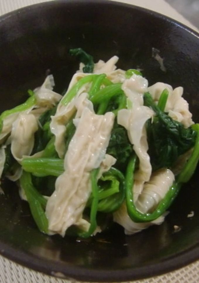 中国でも和の味を！湯葉と青菜のおひたし-レシピのメイン写真