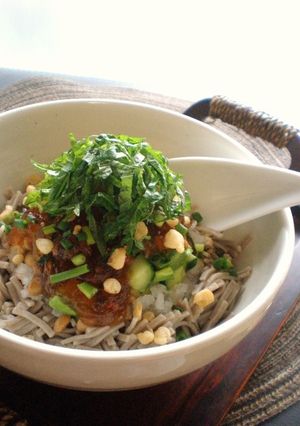 スプーンで食べる✿梅ジュレ蕎麦丼-レシピのメイン写真