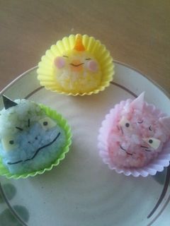 節分お弁当～おじゃる丸の小鬼トリオ by katie−mama 【クックパッド