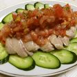 蒸し鶏のフレッシュトマトソース