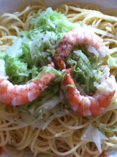 キャベツとエビのパスタ-レシピのメイン写真