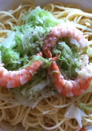 キャベツとエビのパスタ-レシピのメイン写真