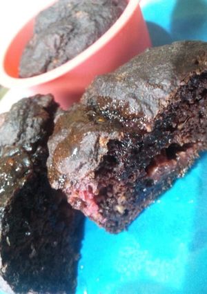 ラズベリーとココアでカップケーキ-レシピのメイン写真