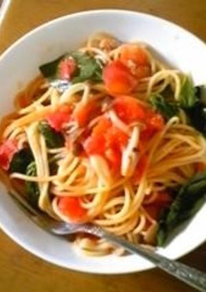 トマトとバジルのパスタ-レシピのメイン写真