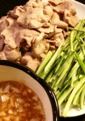 冷豚しゃぶを塩麹たまねぎ生姜ダレで-レシピのメイン写真