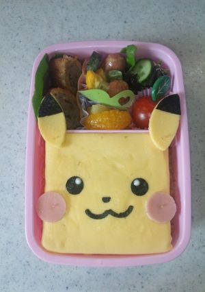 キャラ弁 オムライスでピカチュウ♪-レシピのメイン写真