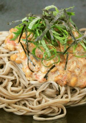*梅かつお納豆蕎麦*-レシピのメイン写真