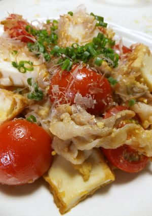 厚揚げと豚肉とトマトのチャンプルー-レシピのメイン写真