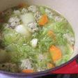 白菜と豚ミンチの中華スープ
