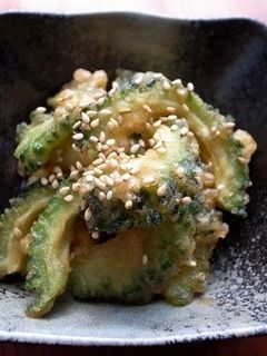 ゴーヤ(にがうり)の揚げ煮-レシピのメイン写真