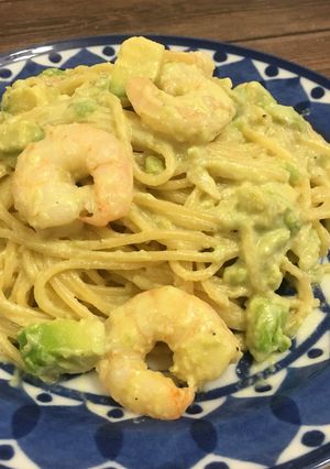 海老アボカドの醤油マヨクリームパスタ♪-レシピのメイン写真