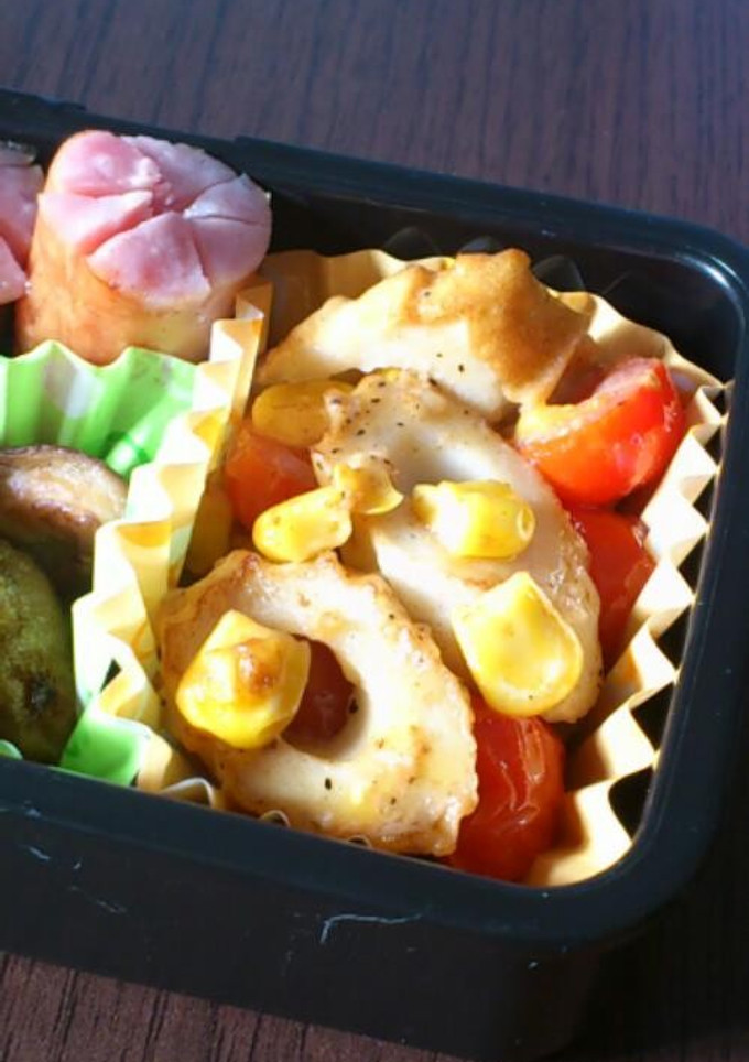 ちくわとコーンとミニトマト☆マヨチー炒め-レシピのメイン写真
