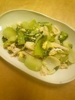 蒸し鶏とチンゲン菜の塩麹炒め-レシピのメイン写真
