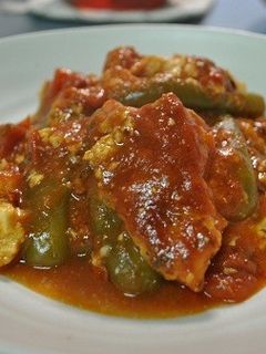 ピーマンの海老団子詰めトマトソース煮-レシピのメイン写真