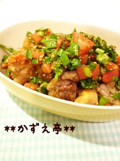 唐揚げのにらとまソース✿ガーリック風味✿-レシピのメイン写真