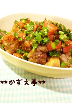 唐揚げのにらとまソース✿ガーリック風味✿-レシピのメイン写真