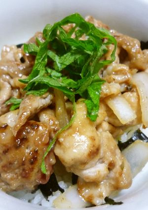 梅味噌豚丼-レシピのメイン写真