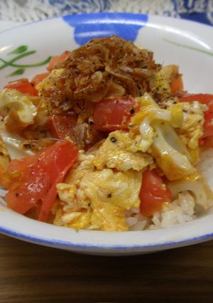 10分でできる、簡単トマたま丼-レシピのメイン写真