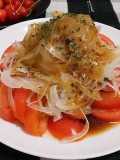 新玉ねぎとトマトのバルサミコサラダ-レシピのメイン写真
