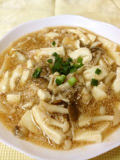 5分で完成♪豆腐とキノコの明太とろとろ煮-レシピのメイン写真