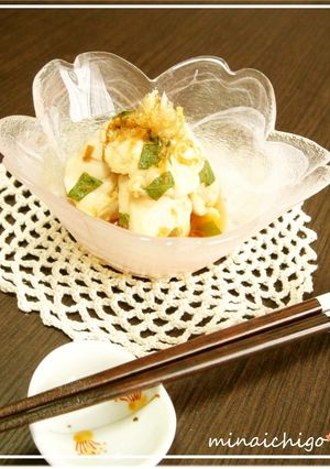ひんや～りささみと梅のめんつゆ和え-レシピのメイン写真
