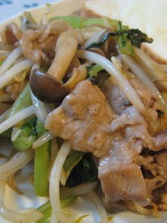 小松菜ともやしの豚肉オイマヨ炒め-レシピのメイン写真