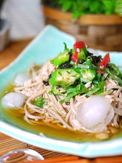 ツナつゆで旨!オクラと海苔の梅わさび蕎麦-レシピのメイン写真