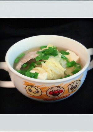 ■糖質制限白菜ニラ豚肉旨塩麻婆豆腐スープ-レシピのメイン写真