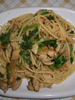 蒸し鶏とホウレン草の柚子胡椒パスタ-レシピのメイン写真