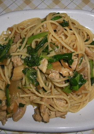 蒸し鶏とホウレン草の柚子胡椒パスタ-レシピのメイン写真