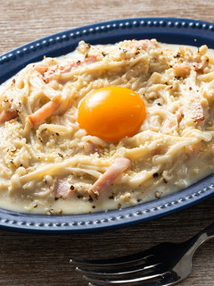電子レンジで作るえのきのカルボナーラ-レシピのメイン写真