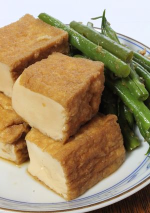 父の日に！自家製素麺つゆｄｅ厚揚げの煮物-レシピのメイン写真