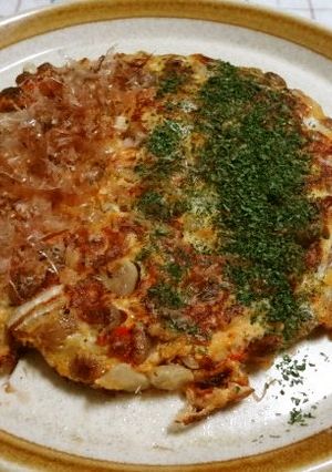 キムチ納豆でお好み焼き風オープンオムレツ-レシピのメイン写真