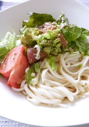 ポキサラダうどん-レシピのメイン写真