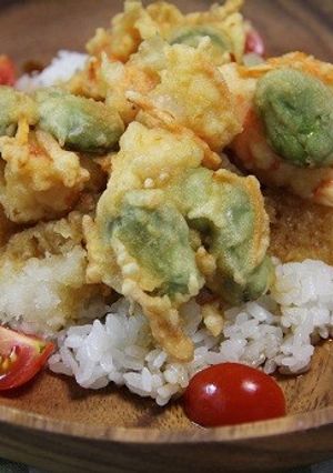 そら豆とエビのかき揚げおろし丼-レシピのメイン写真