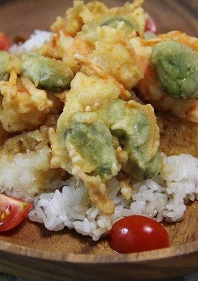そら豆とエビのかき揚げおろし丼-レシピのメイン写真